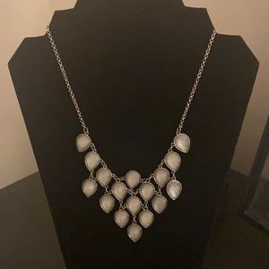 Grey teardrop jeweled necklace